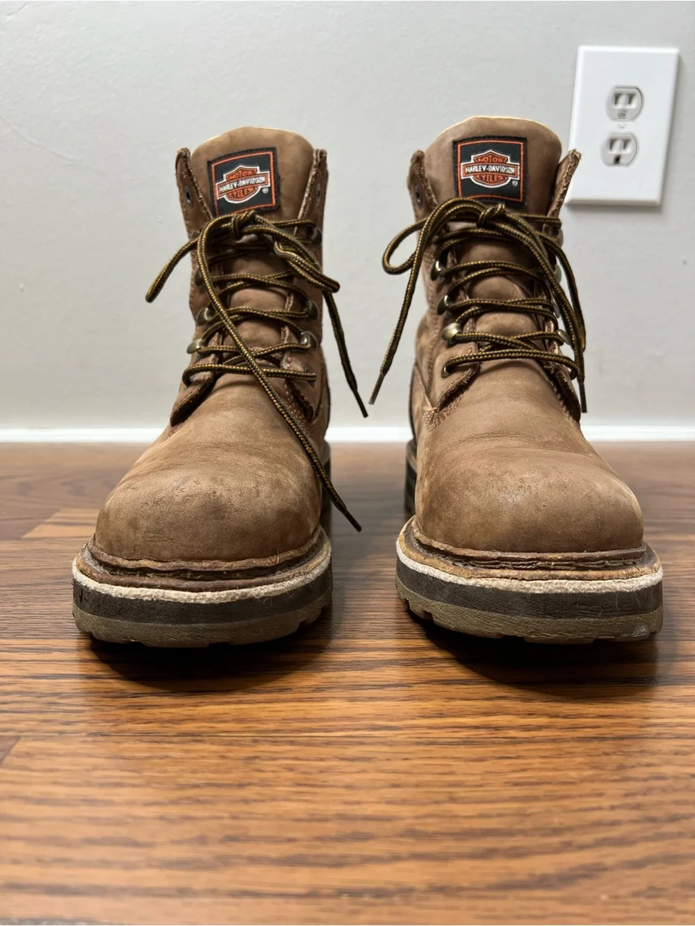 Harley-Davidson Leather Combat boots with a winged emblem detail size Men’s 8.5